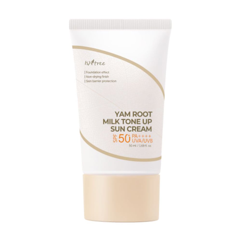 Сонцезахисний крем для обличчя IsNtree Yam Root Milk Tone Up Sun Cream, SPF 50+ PA++++, із тональною дією, 50 мл